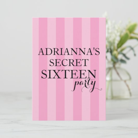 Geheime verrassing zweet zestien-partijenroze stre kaart (Staand voorkant)