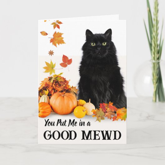 Geheime vriend Goed Mewd Halloween Zwart Kat Kaart (Voorkant)