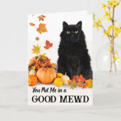 Geheime vriend Goed Mewd Halloween Zwart Kat Kaart (Gele Bloem)