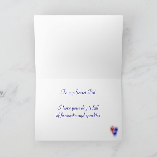 Geheime vriend vierde van Juli Kaart (Binnen)