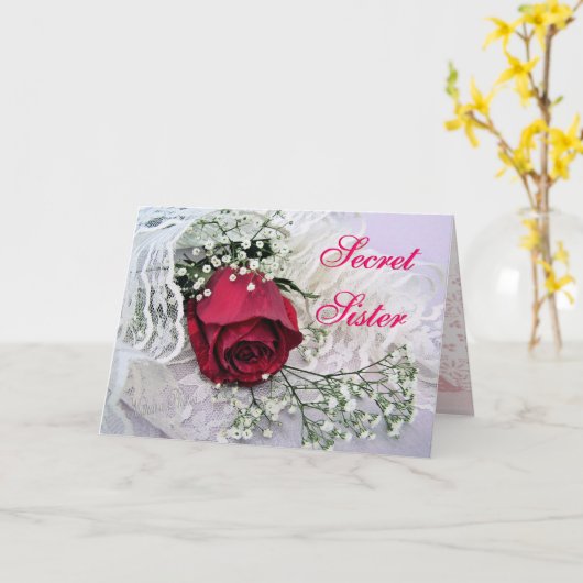 Geheime Zuster-Roze & Kant-iedere gelegenheid Kaart (Gele Bloem)