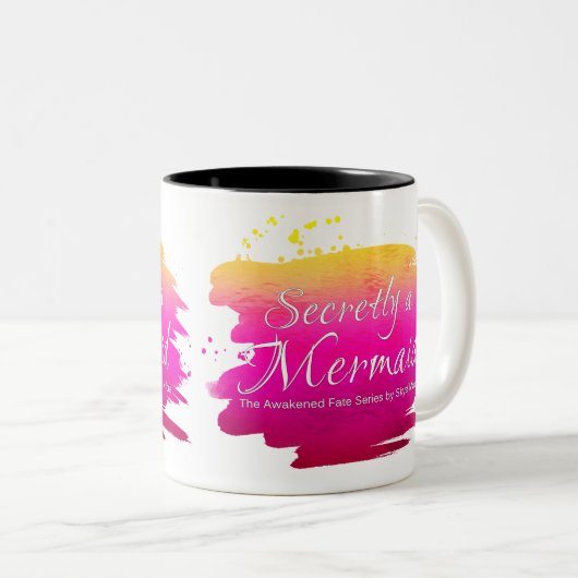 Geheimelijk een Mermaid - KoffieMok Tweekleurige Koffiemok (Voorkant rechts)