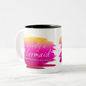 Geheimelijk een Mermaid - KoffieMok Tweekleurige Koffiemok (Voorkant links)