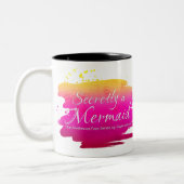 Geheimelijk een Mermaid - KoffieMok Tweekleurige Koffiemok (Links)