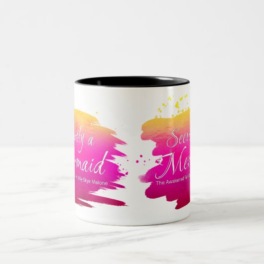 Geheimelijk een Mermaid - KoffieMok Tweekleurige Koffiemok (Center)