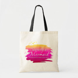 Geheimelijk een Zeemeermin - Canvas tas - Roze