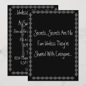 Geheimen, Geheimen Enterprise Party Invite Kaart (Voorkant / Achterkant)