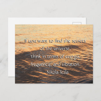 Geheimen van de Universe Quote (Nikola Tesla) Briefkaart