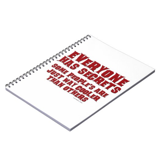 Geheimen zijn cool grappig boek slogan ontwerp notitieboek (Linkerzijde)