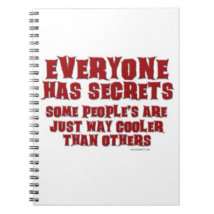 Geheimen zijn cool grappig boek slogan ontwerp notitieboek