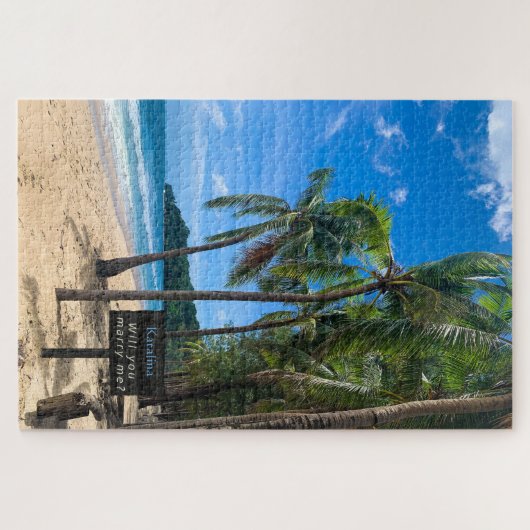 Geheimhouding Tropisch strand Marry Me Puzzle Legpuzzel (Horizontaal)