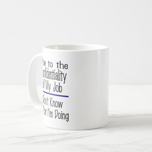 geheimhouding van het ontwerp van de grappige mok  (Voorkant links)