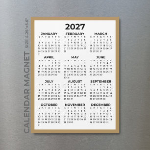 Gehele Jaaroverzicht 2027 Magneetkalender Gouden R