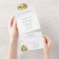 Gehele Trouwuitnodiging met Gele Plumeria