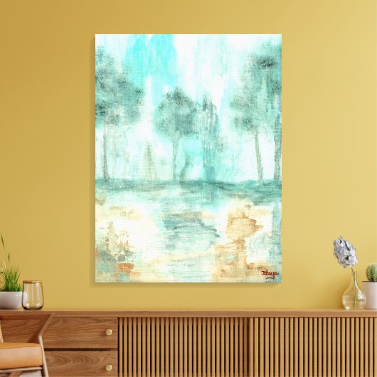 Geheugen,Abstract Landschap Bomen Kunst Schilderij Canvas Afdruk (Insitu (Woonkamer))