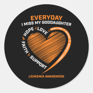 Geheugen in herinnering Goddaughter Leukemie Aware Ronde Sticker