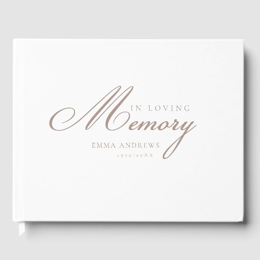 Geheugen "In Liefdevolle herinnering" Wit Gastenboek (Voorkant)