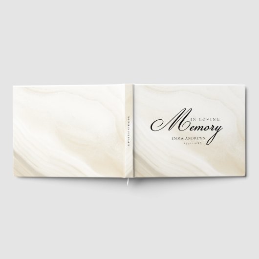 Geheugen "In Loving Memory" Marmer, beige Gastenboek (Volledig)