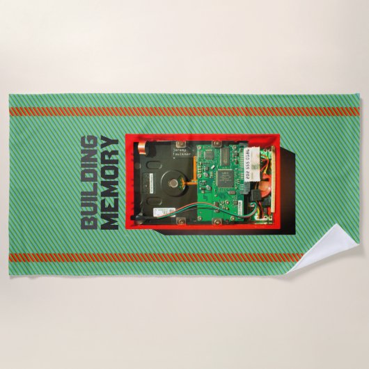 Geheugen nerd harde schijf bouwen met aangepaste t strandlaken (Voorkant)