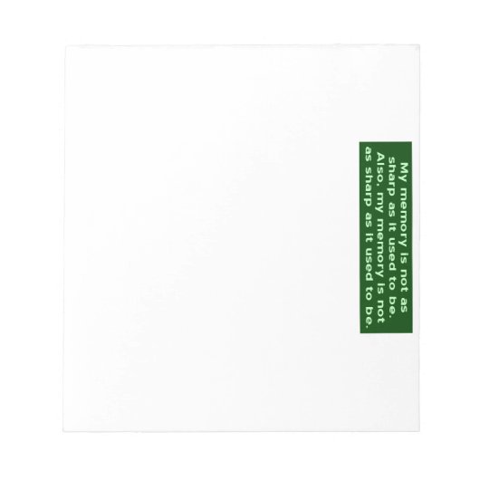 Geheugen niet scherp notitieblok (Voorkant)