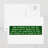 Geheugen niet scherp zoals het vroeger was briefkaart (Voorkant / Achterkant)