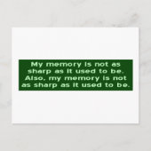 Geheugen niet scherp zoals het vroeger was briefkaart (Voorkant)