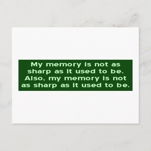 Geheugen niet scherp zoals het vroeger was briefkaart (Voorkant)