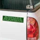 Geheugen niet zo scherp als vroeger bumpersticker (Op Truck)