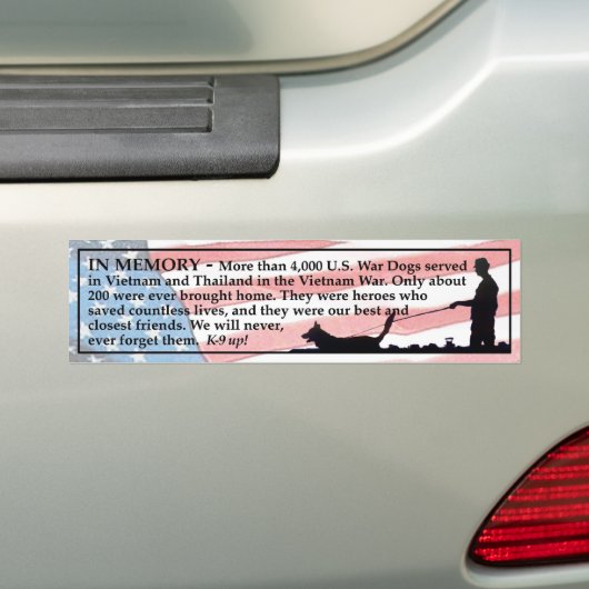 Geheugen - Oorlogshonden Bumpersticker (Op auto)