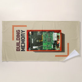 Geheugen opbouwen nerd harde schijf met aangepaste strandlaken