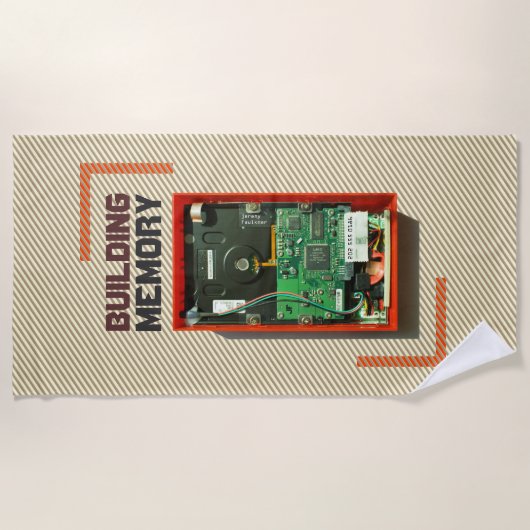 Geheugen opbouwen nerd harde schijf met aangepaste strandlaken (Voorkant)