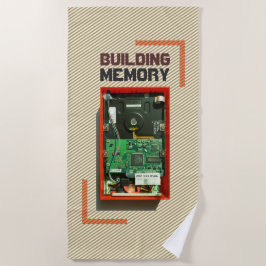 Geheugen opbouwen nerd harde schijf met aangepaste strandlaken