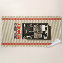 Geheugen opbouwen nerd harde schijf met aangepaste strandlaken