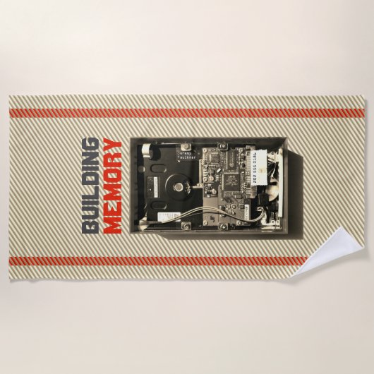 Geheugen opbouwen nerd harde schijf met aangepaste strandlaken (Voorkant)