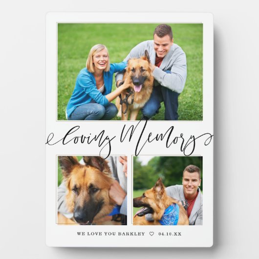 Geheugen opslaan | 3 Foto Pet Memorial Collage Fotoplaat (voorkant)