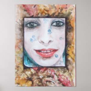 GEHEUGEN VAN AUTUMN/LEAVES EN DRUPPELS VAN WATER POSTER