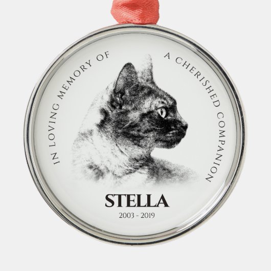 Geheugen van een Beloved Pet Memorial Metalen Ornament (Voorkant)