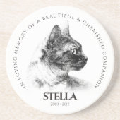 Geheugen van een Beloved Pet Memorial Zandsteen Onderzetter (Voorkant)