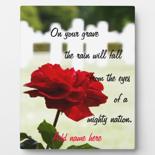 Geheugen van een gestorven soldaat fotoplaat (Voorkant)