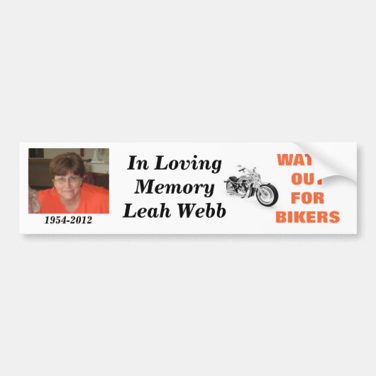 Geheugen van Leah Webb Bumpersticker (Voorkant)