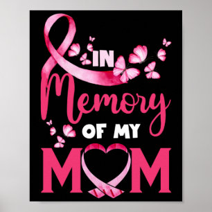 Geheugen van mijn mam Butterfly Breast Cancer Poster