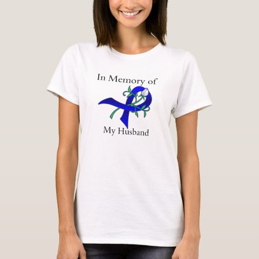 Geheugen van mijn man - Colon Cancer T-shirt (Voorkant)