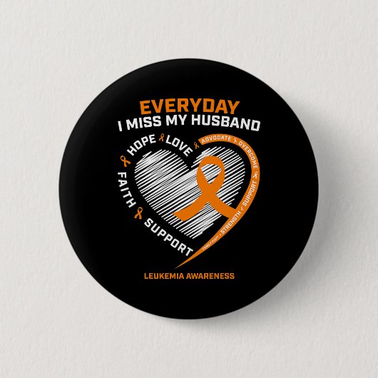 Geheugen van mijn man Herinnering Leukemie Awarene Ronde Button 5,7 Cm (Voorkant)