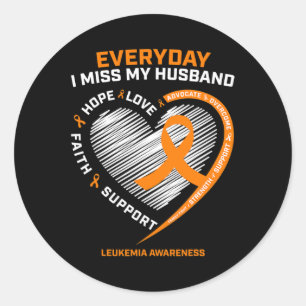 Geheugen van mijn man Herinnering Leukemie Awarene Ronde Sticker