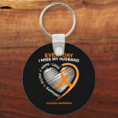 Geheugen van mijn man Herinnering Leukemie Awarene Sleutelhanger (Voorkant)