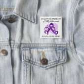 Geheugen van mijn man: pancreaskanker vierkante button 5,1 cm (In situ)