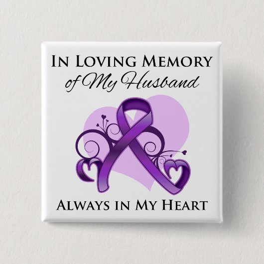 Geheugen van mijn man: pancreaskanker vierkante button 5,1 cm (Voorkant)