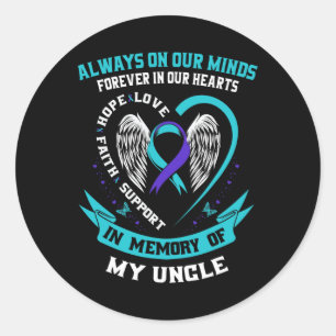 Geheugen van mijn oom: preventie van zelfmoordbewu ronde sticker