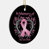 Geheugen van mijn tweelingzuster Borstkanker hart Keramisch Ornament (Rechts)