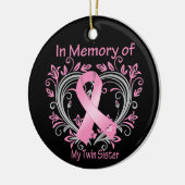 Geheugen van mijn tweelingzuster Borstkanker hart Keramisch Ornament (Links)